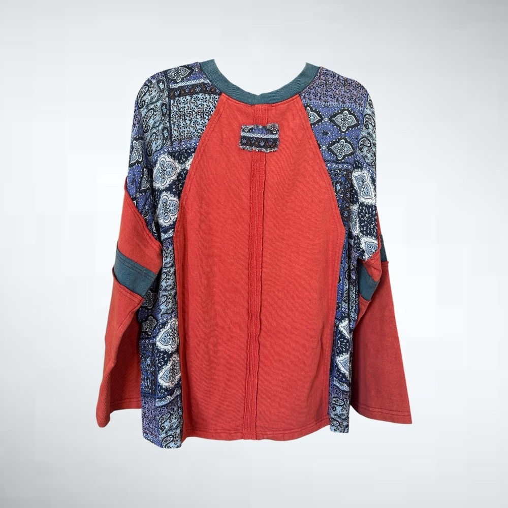 Size S Easel Mixed Print Paisley Jersey Top in Boho Red - Picture 5 of 8